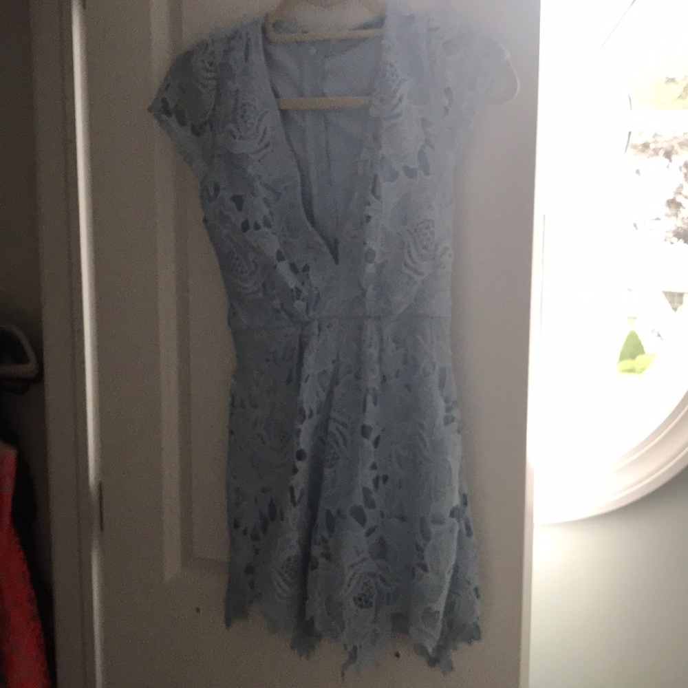 Gab x Kate blue lace romper